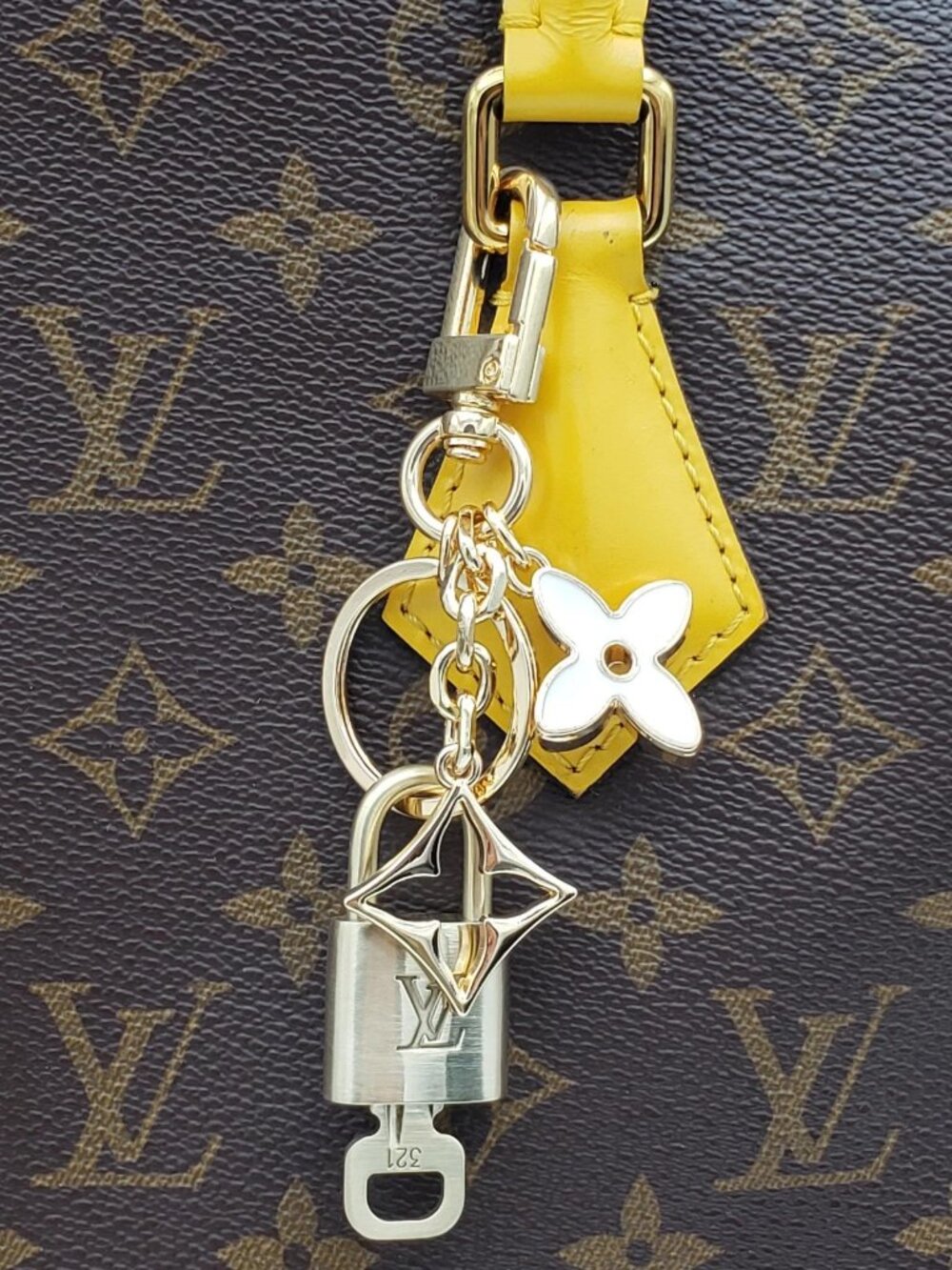 Authentic Louis Vuitton Gold Lock 🔒 Unbranded Flower Keychain Bag Charm LV - Picture 13 of 13